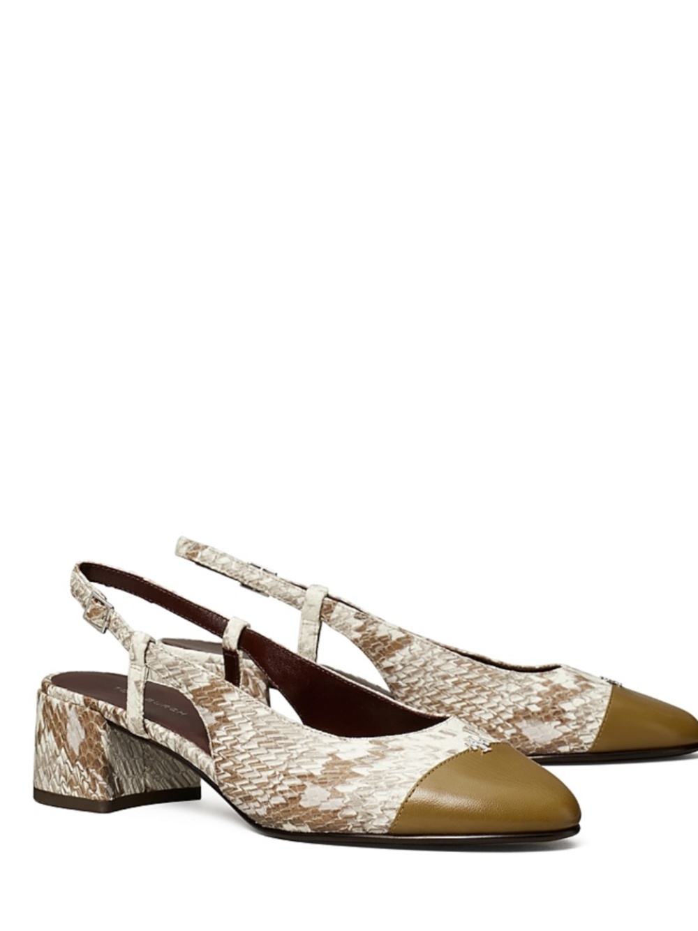 TORY BURCH Cap Toe Slingback Pump In Brown